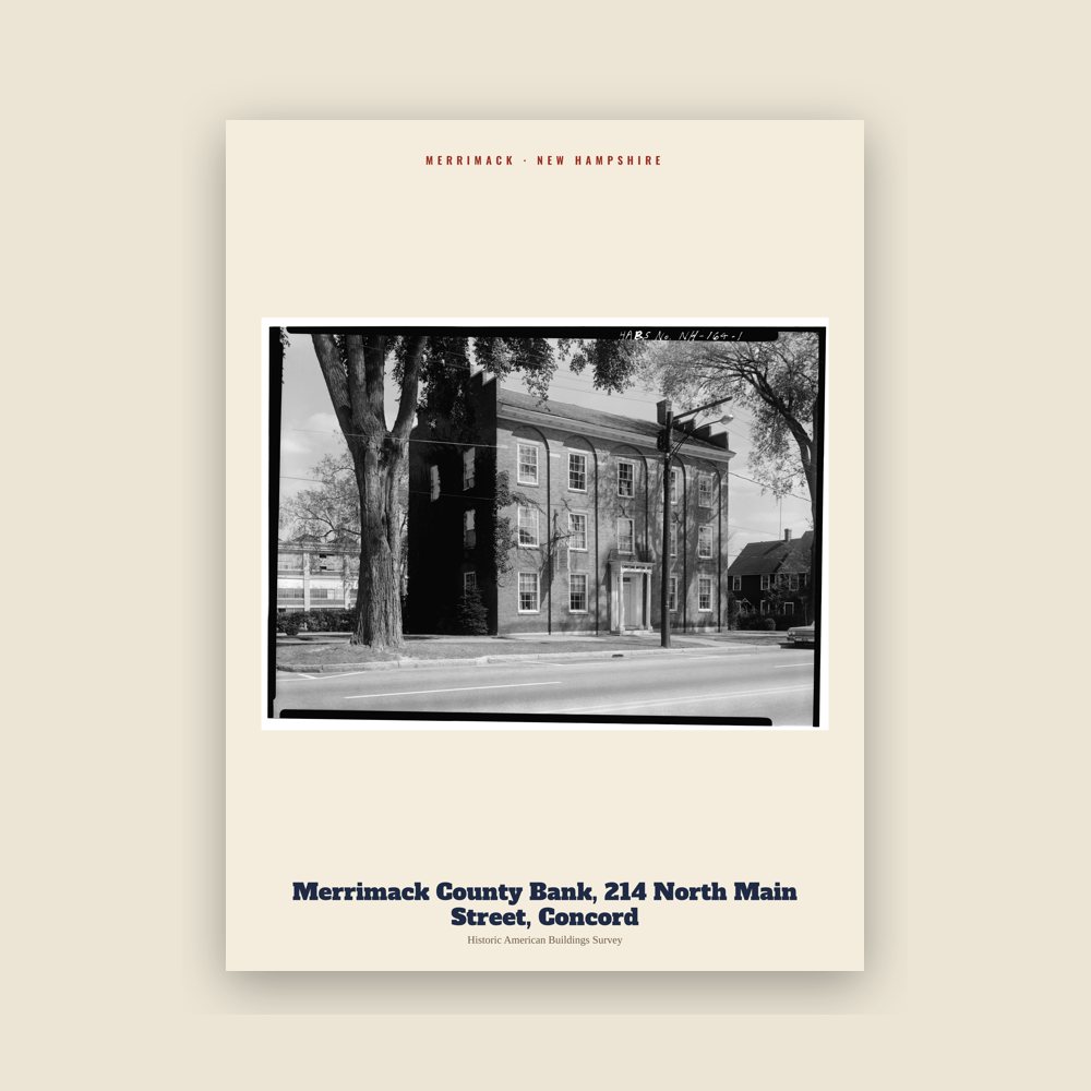 Merrimack Merrimack County Bank, 214 North Main Street, Concord Archive Print
