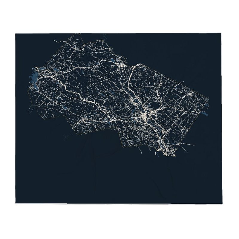 Merrimack Street Map Throw Blanket