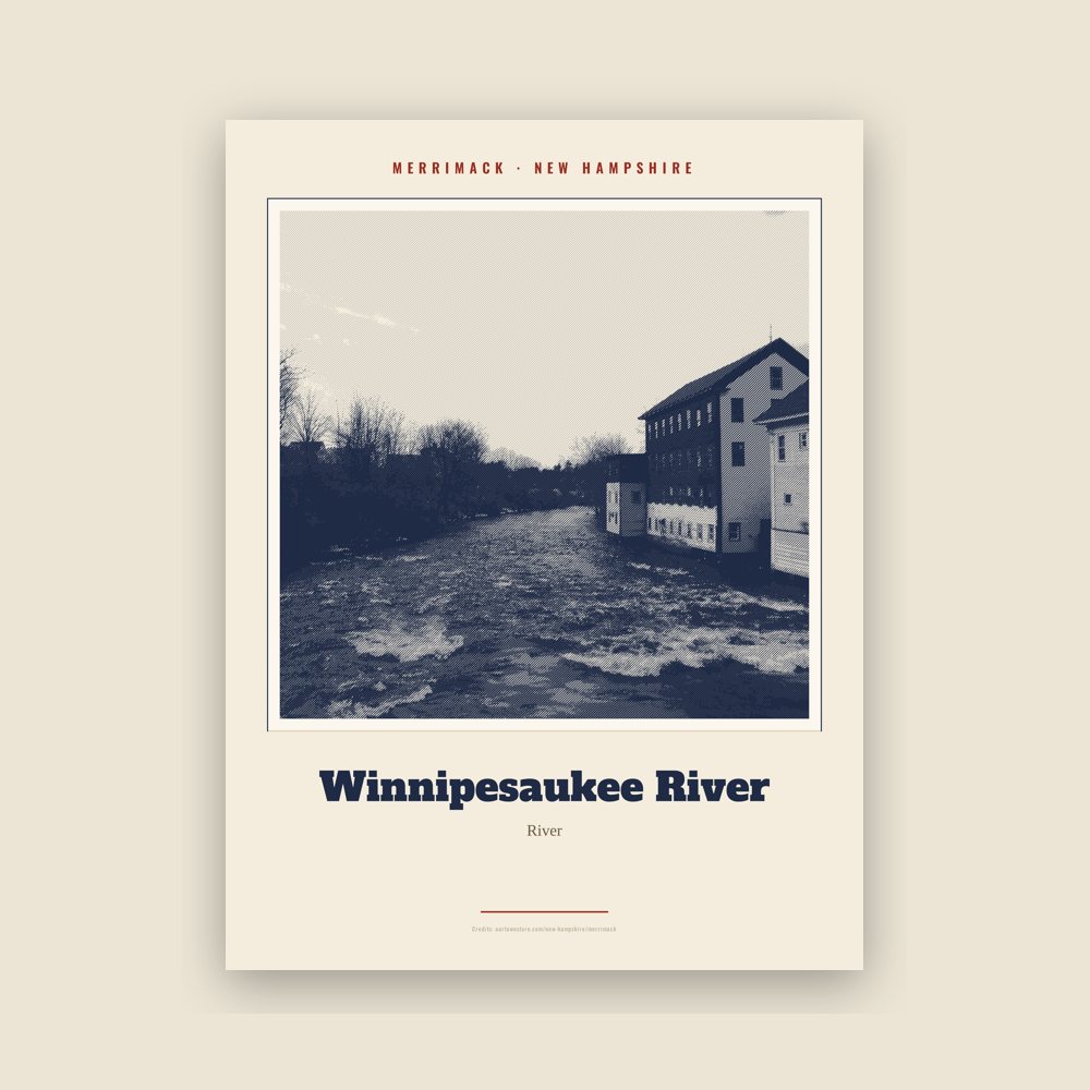 Merrimack Winnipesaukee River Landmark Print
