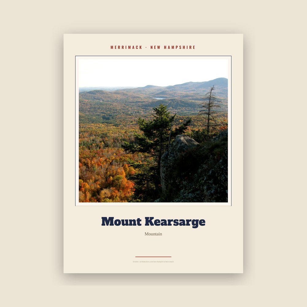 Merrimack Mount Kearsarge Landmark Print