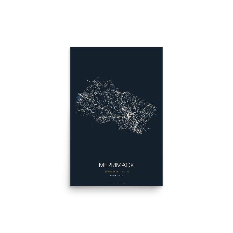 Merrimack Street Map Poster · Midnight