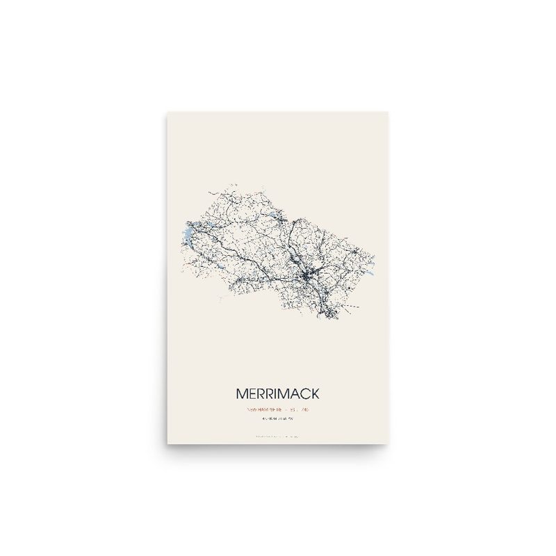 Merrimack Street Map Poster · Linen