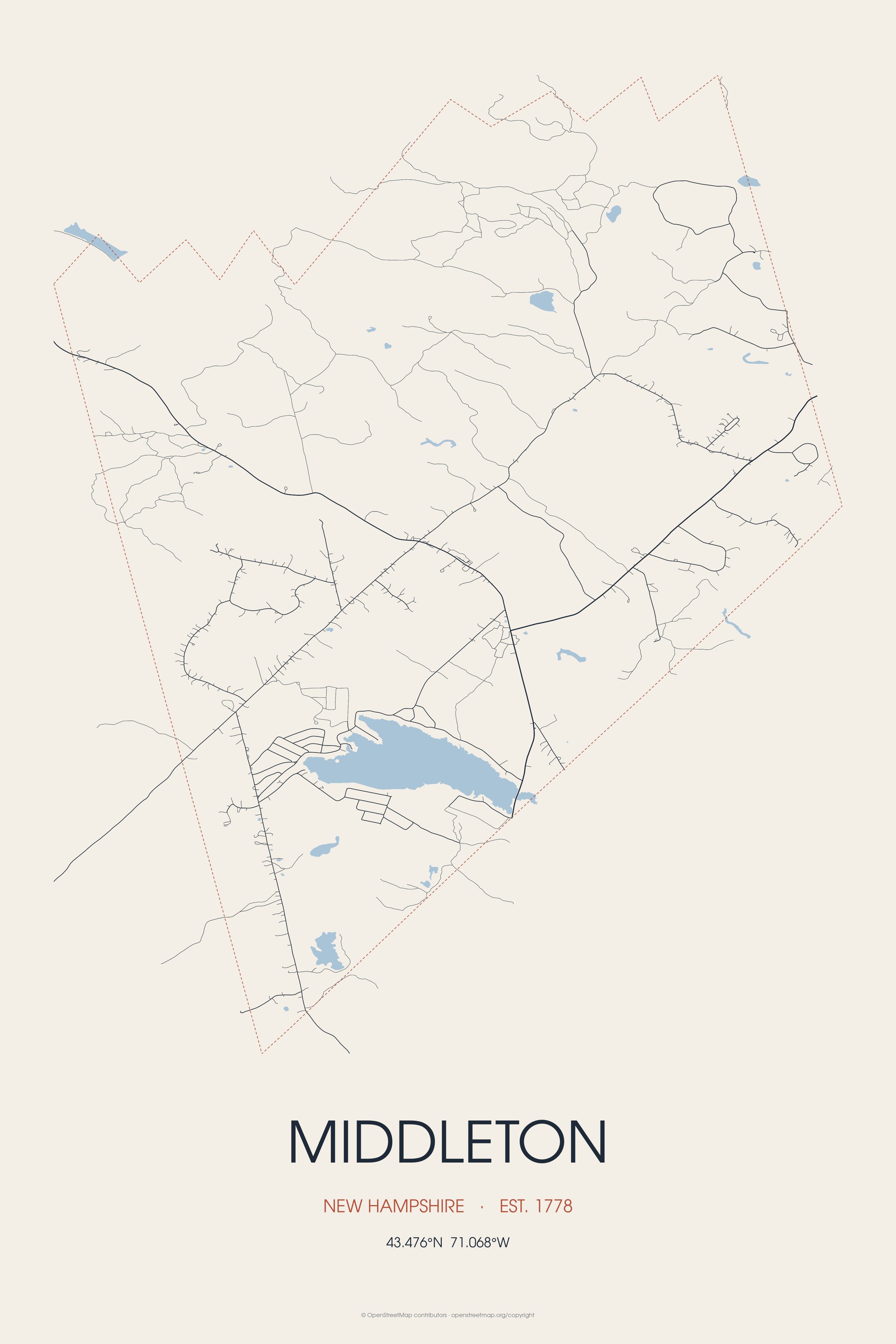 Street map of Middleton, New Hampshire