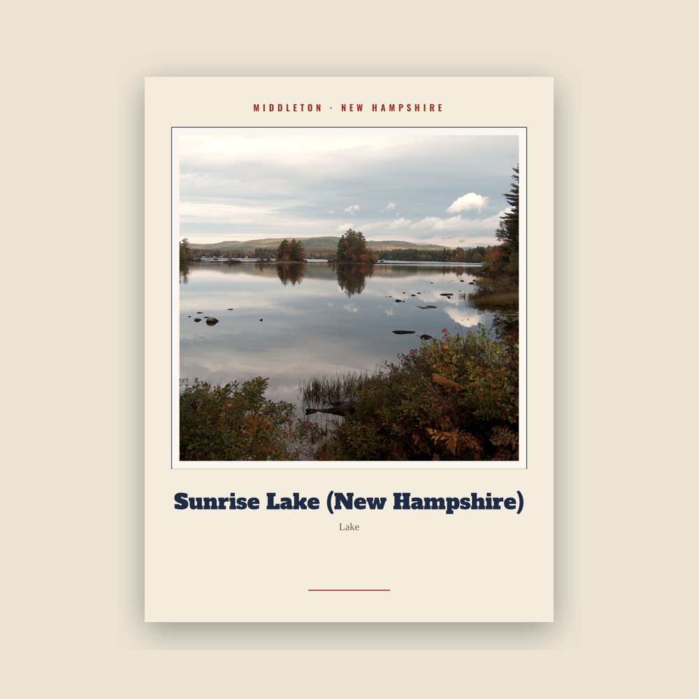 Middleton Sunrise Lake (New Hampshire) Landmark Print