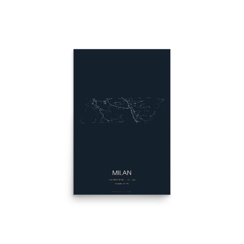 Milan Street Map Poster · Midnight
