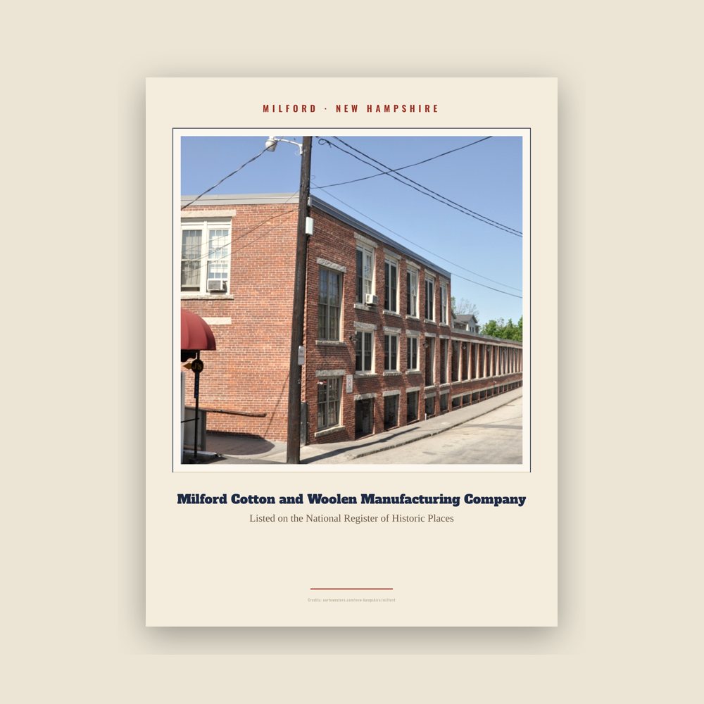 Milford Milford Cotton and Woolen Manufacturing Company Landmark Print