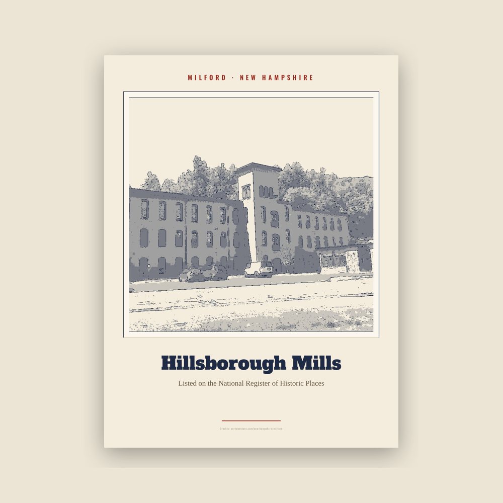 Milford Hillsborough Mills Landmark Print