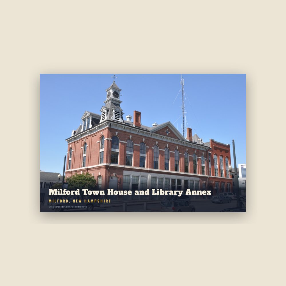 Milford Milford Town House and Library Annex Postcard