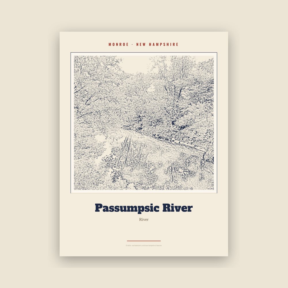 Monroe Passumpsic River Landmark Print