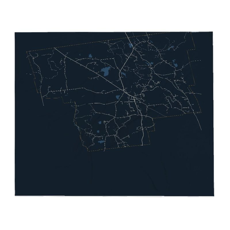 Mont Vernon Street Map Throw Blanket