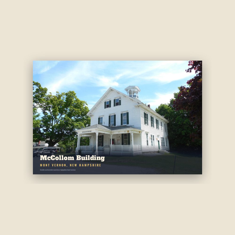 Mont Vernon McCollom Building Postcard