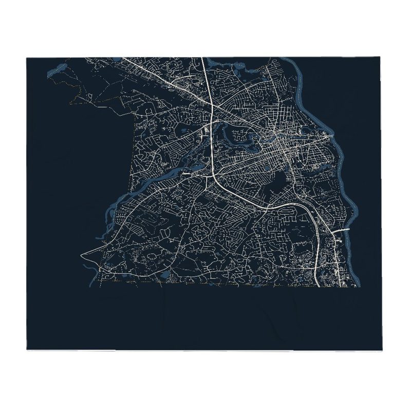 Nashua Street Map Throw Blanket