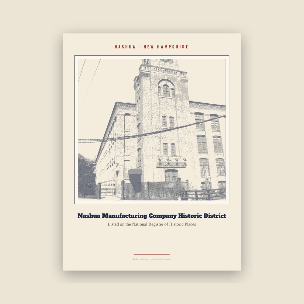 Nashua Nashua Manufacturing Company Historic District Landmark Print