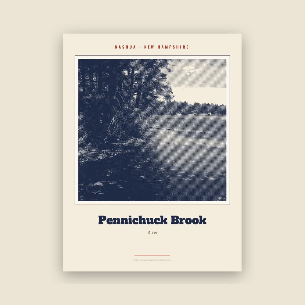 Nashua Pennichuck Brook Landmark Print