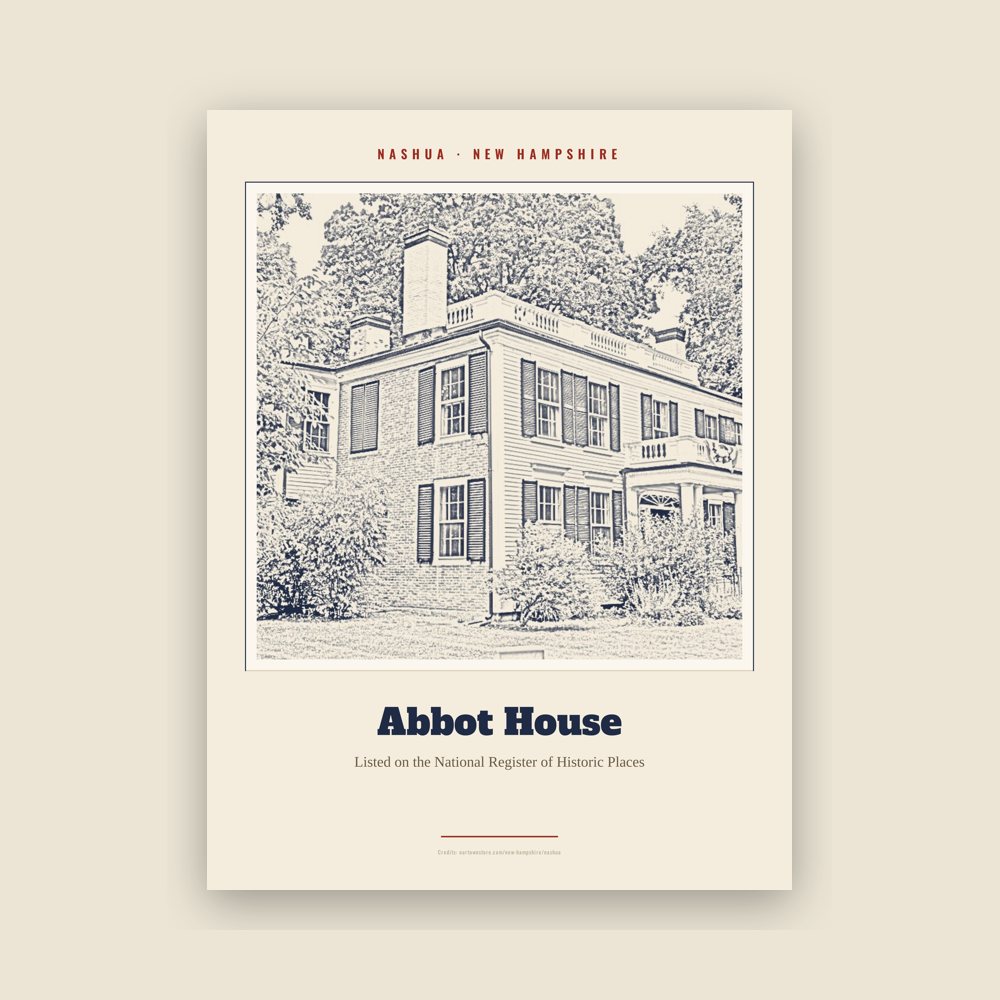 Nashua Abbot House Landmark Print