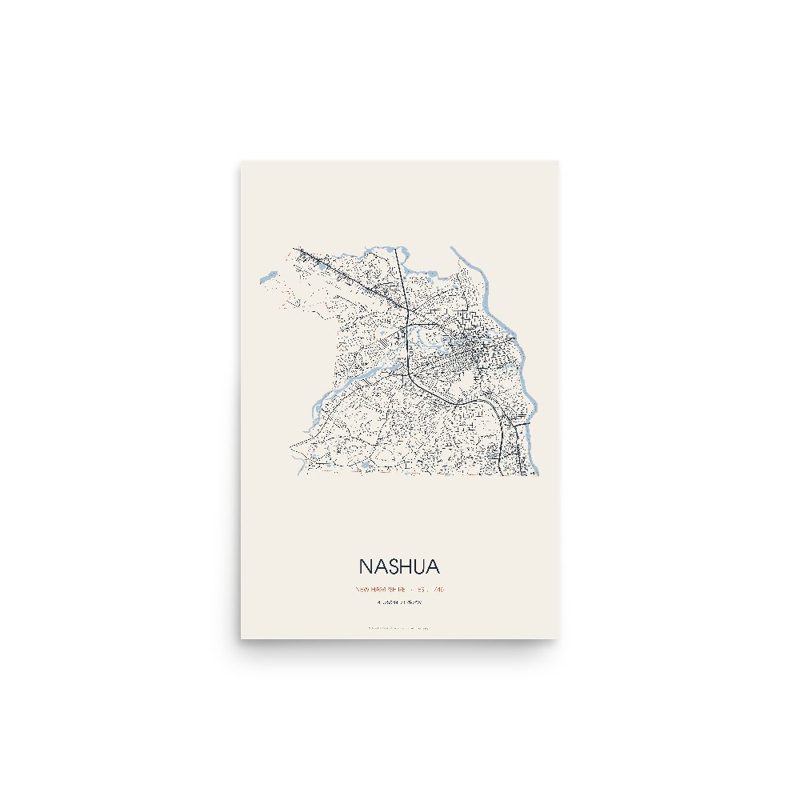 Nashua Street Map Poster · Linen