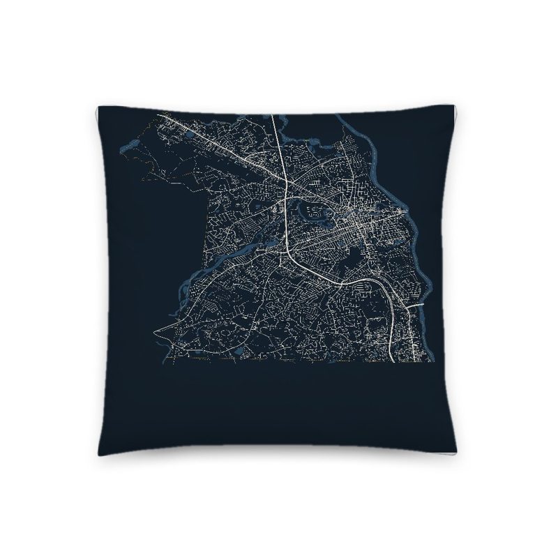 Nashua Map Throw Pillow