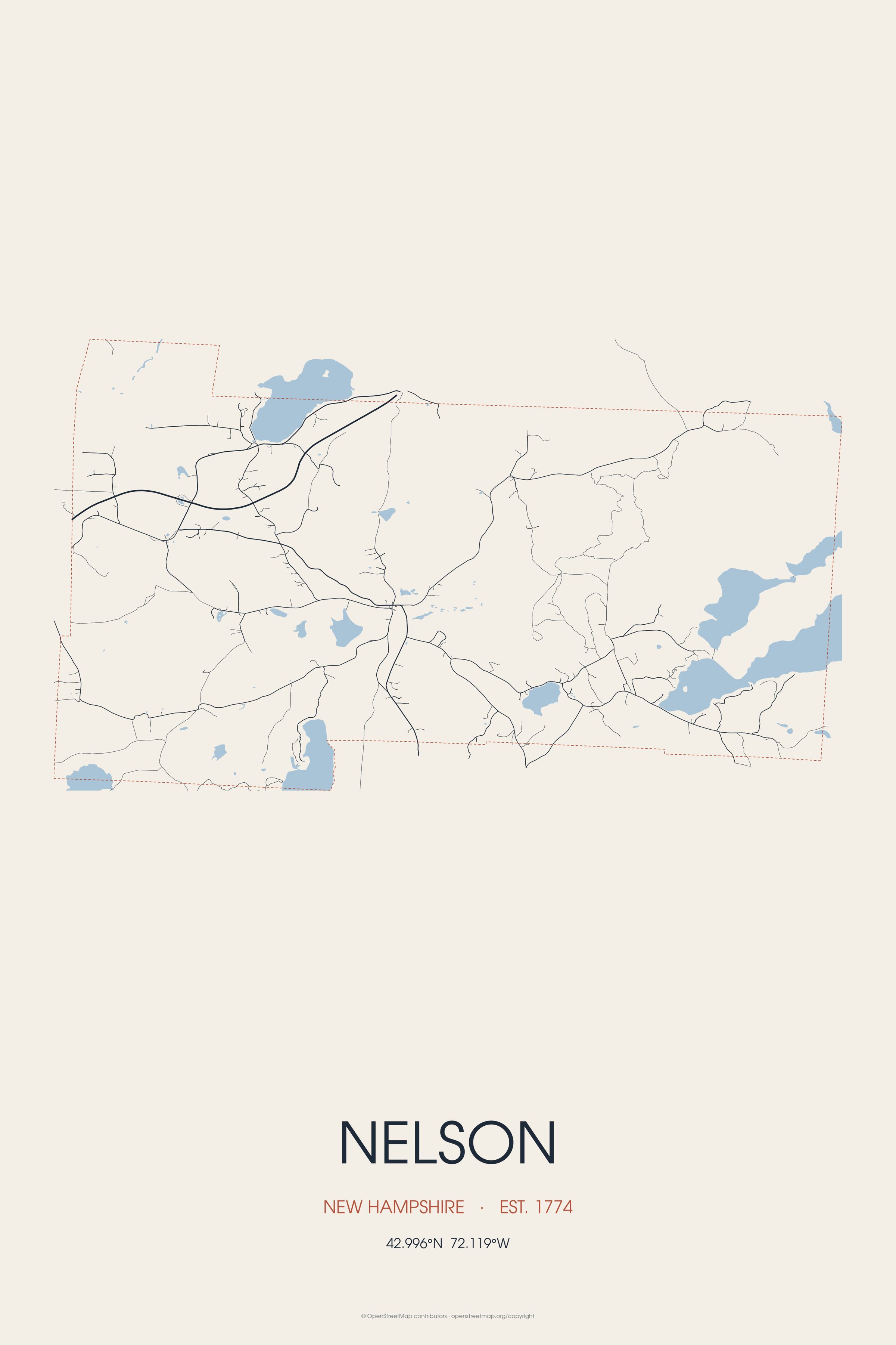 Street map of Nelson, New Hampshire