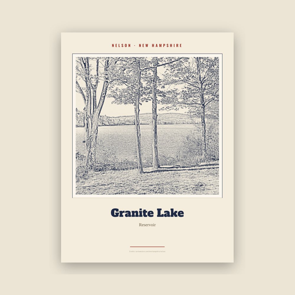 Nelson Granite Lake Landmark Print