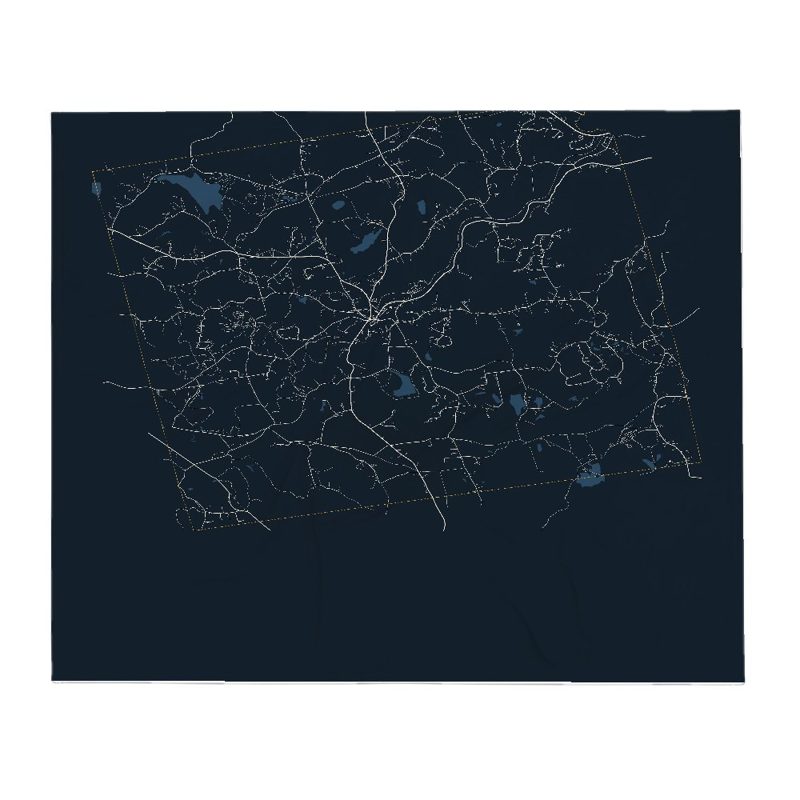 New Boston Street Map Throw Blanket