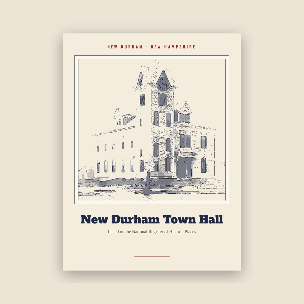 New Durham New Durham Town Hall Landmark Print