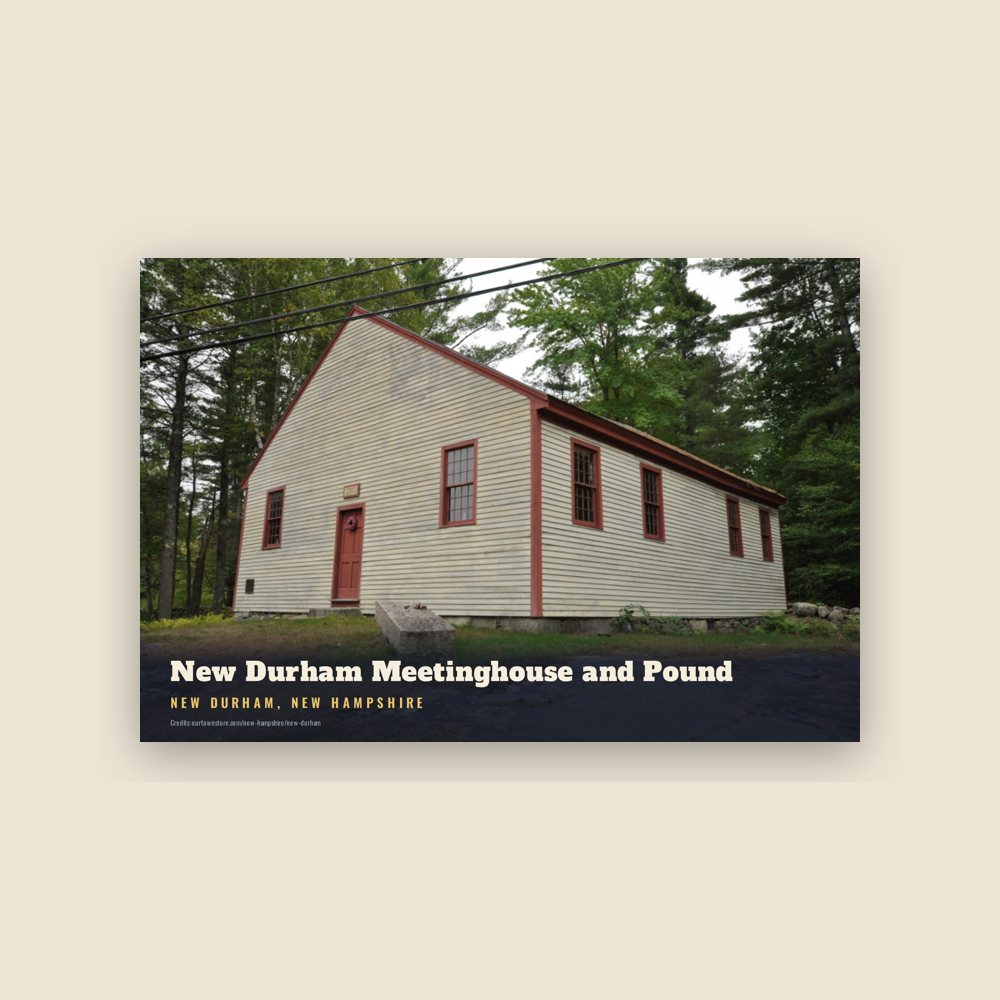 New Durham New Durham Meetinghouse and Pound Postcard