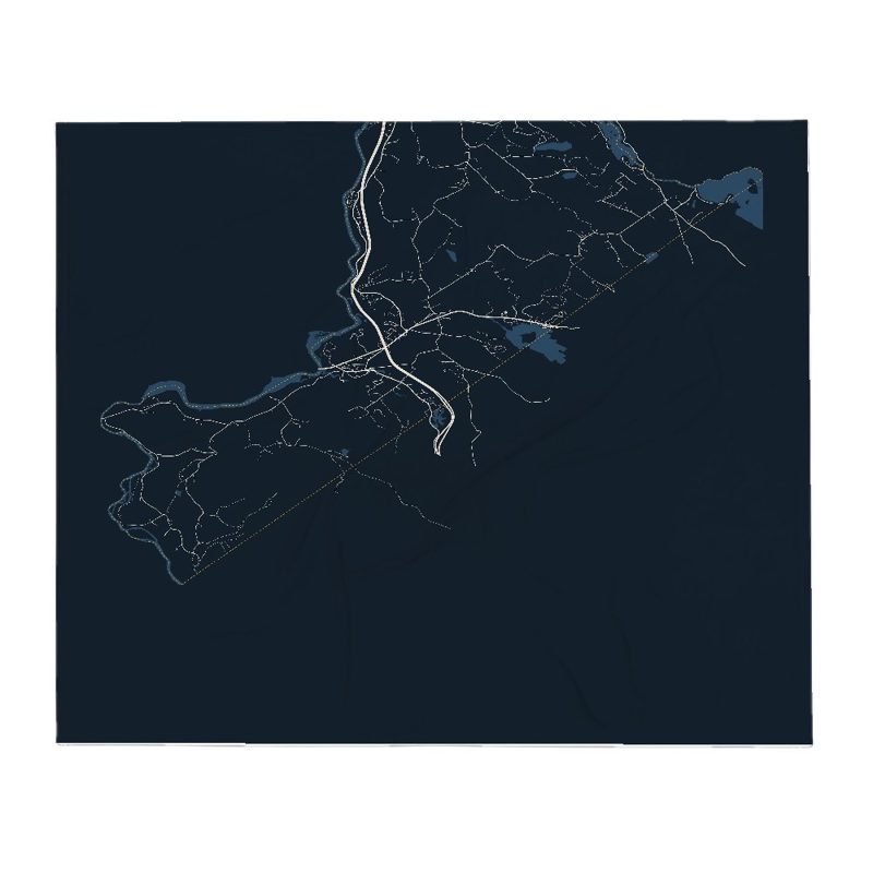 New Hampton Street Map Throw Blanket