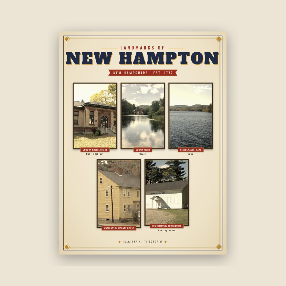 New Hampton Landmarks Photo Poster