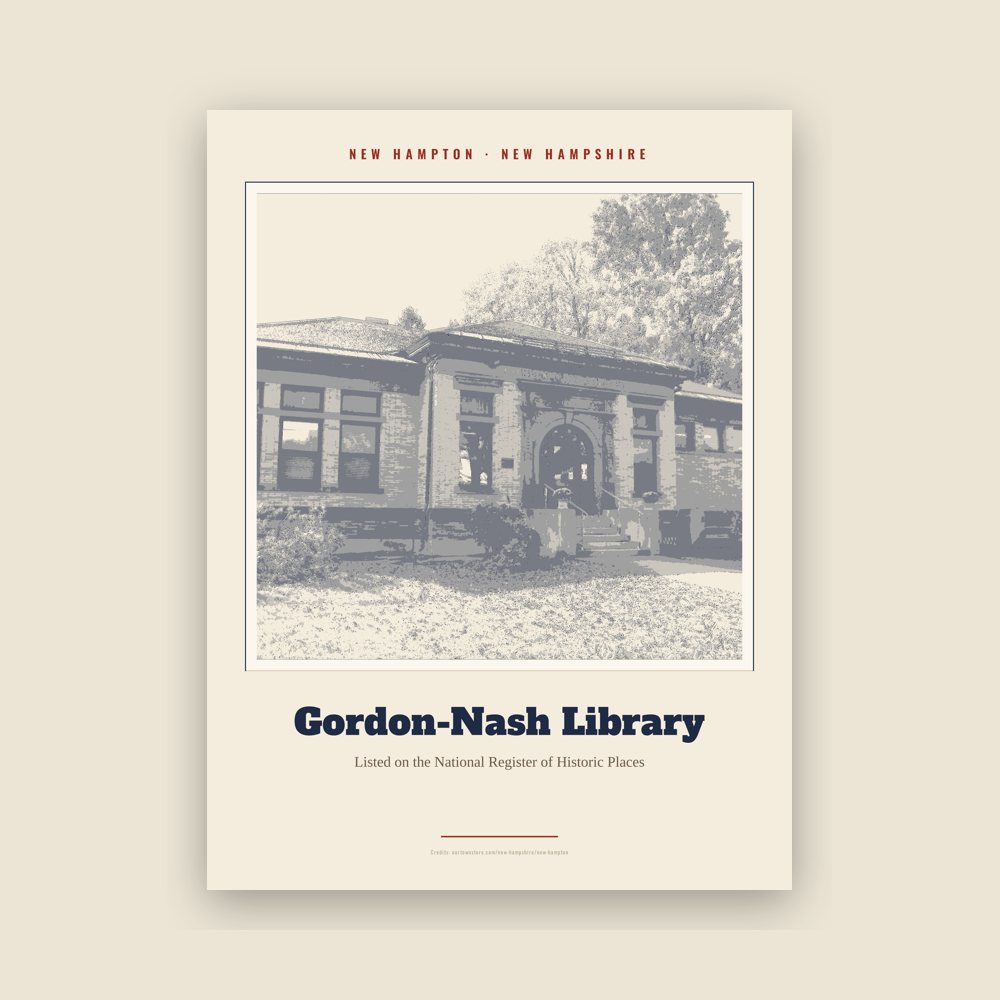 New Hampton Gordon-Nash Library Landmark Print