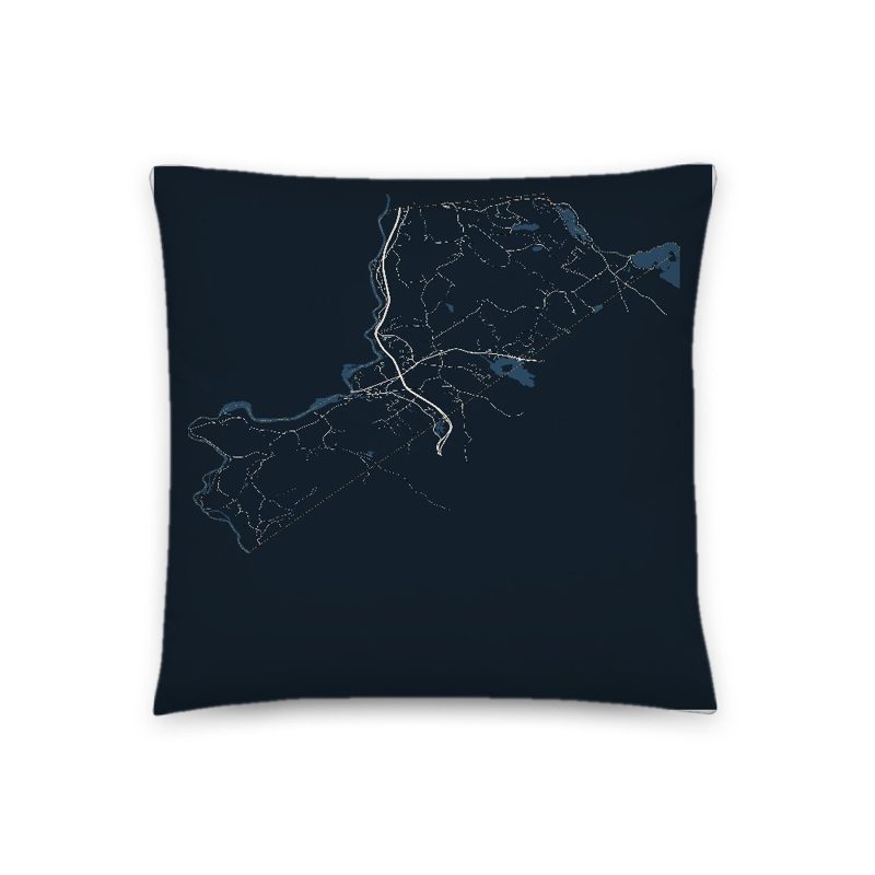 New Hampton Map Throw Pillow