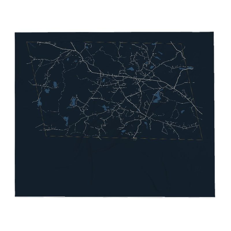 New Ipswich Street Map Throw Blanket