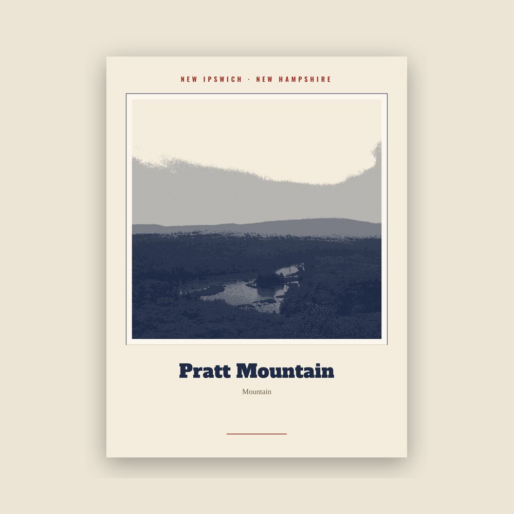 New Ipswich Pratt Mountain Landmark Print