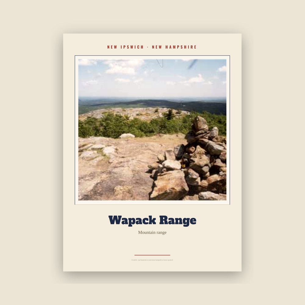 New Ipswich Wapack Range Landmark Print