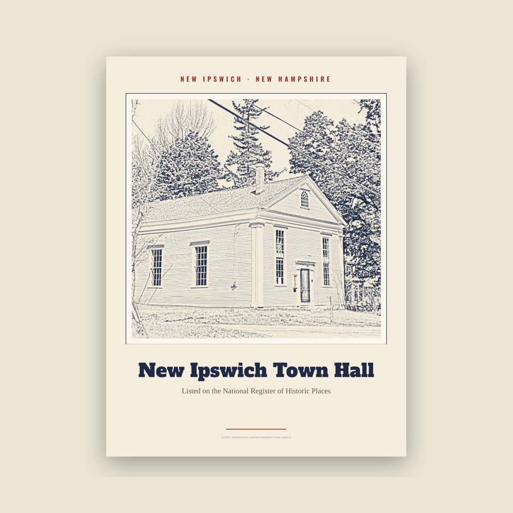 New Ipswich New Ipswich Town Hall Landmark Print