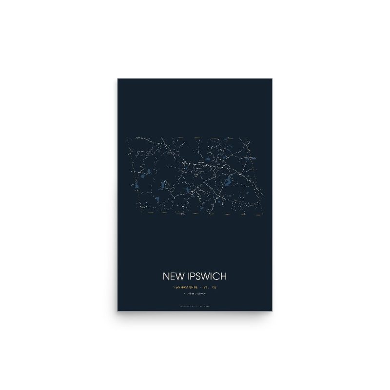 New Ipswich Street Map Poster · Midnight