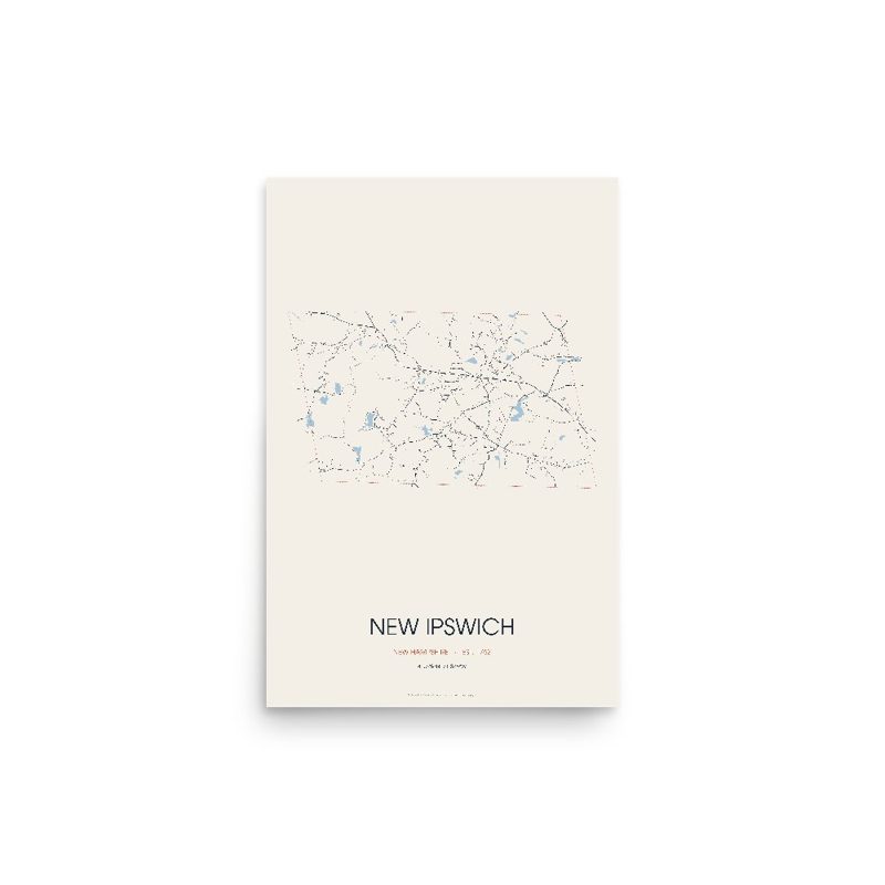 New Ipswich Street Map Poster · Linen