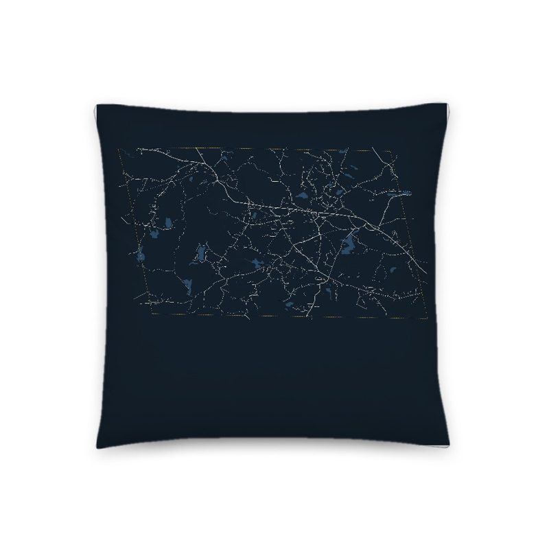 New Ipswich Map Throw Pillow