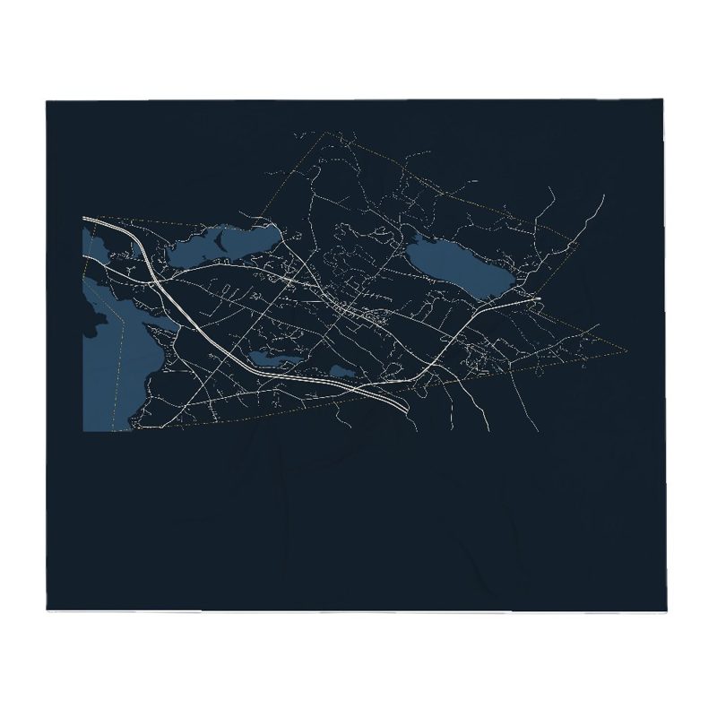 New London Street Map Throw Blanket