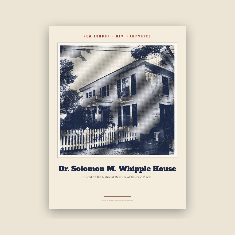 New London Dr. Solomon M. Whipple House Landmark Print