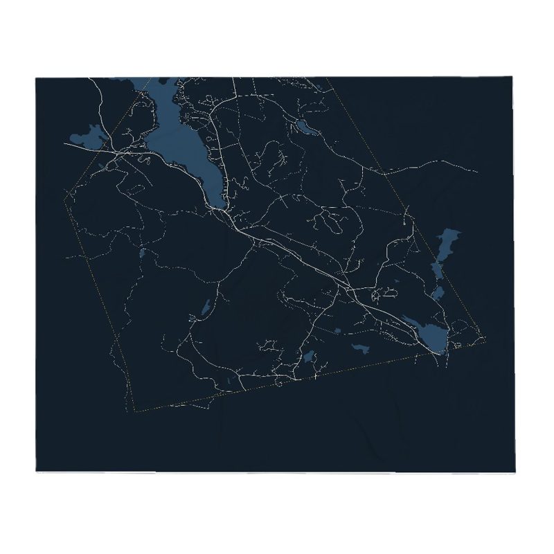 Newbury Street Map Throw Blanket