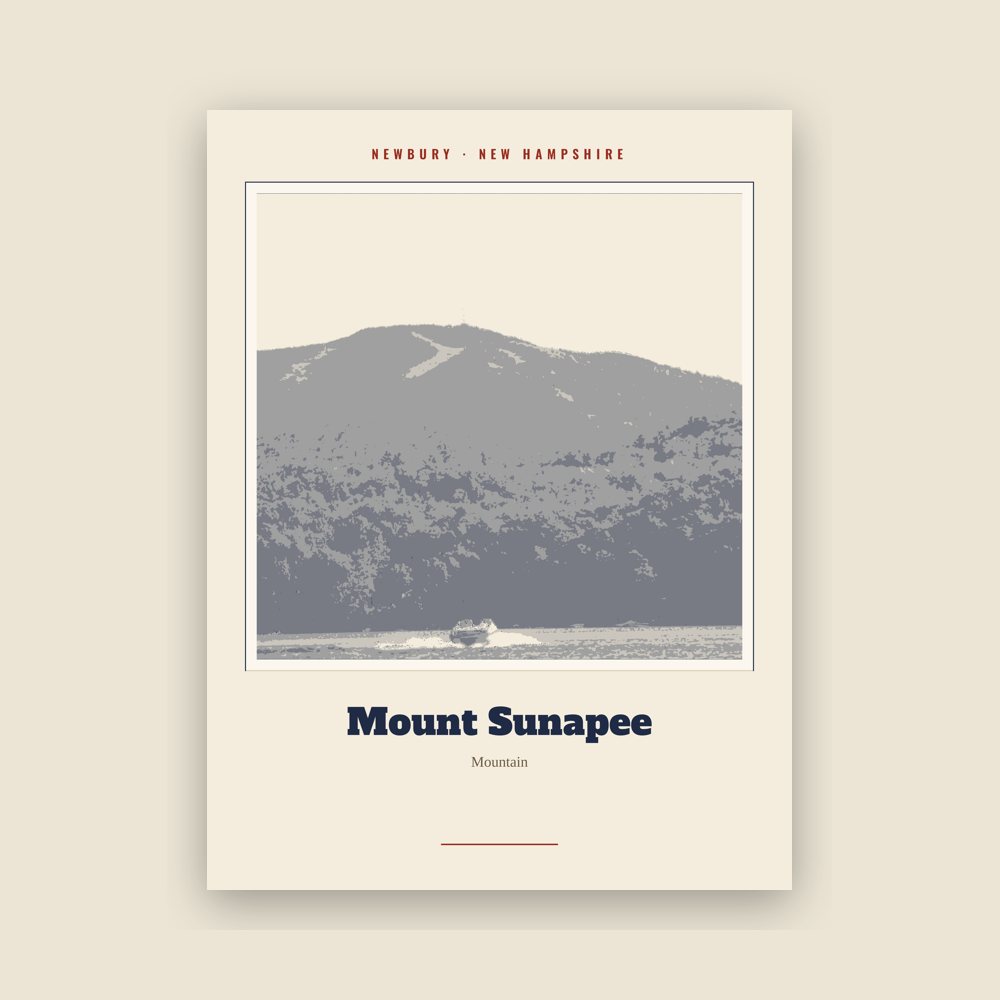 Newbury Mount Sunapee Landmark Print