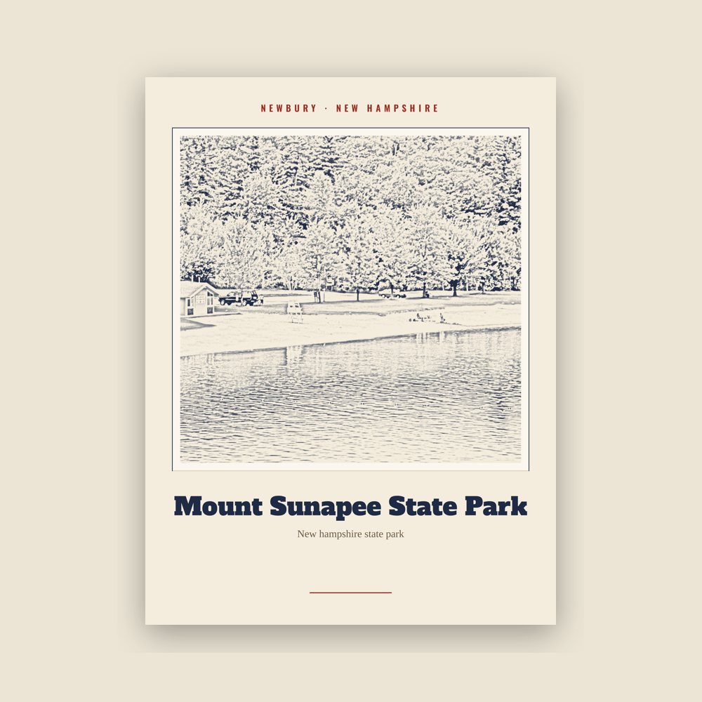Newbury Mount Sunapee State Park Landmark Print
