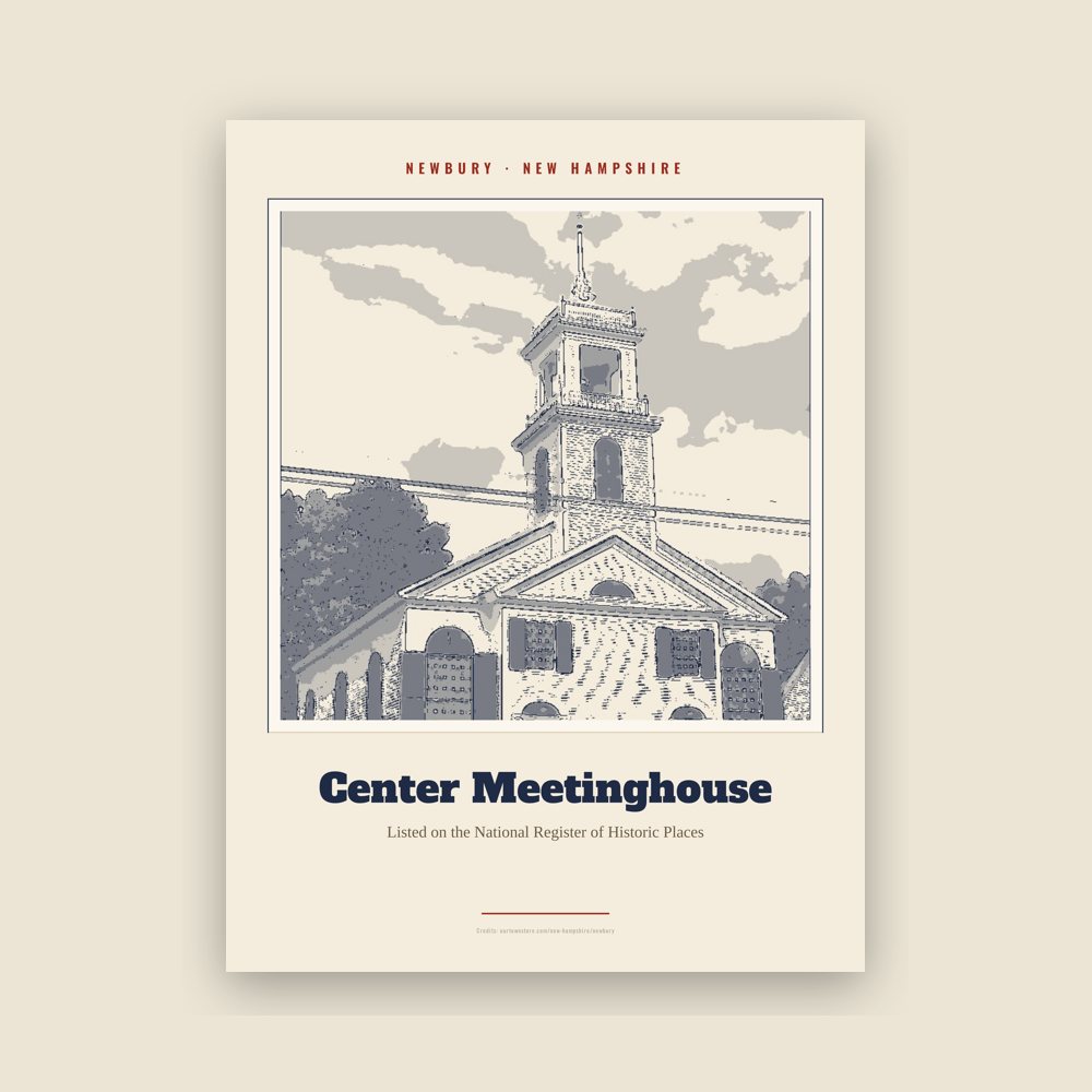 Newbury Center Meetinghouse Landmark Print