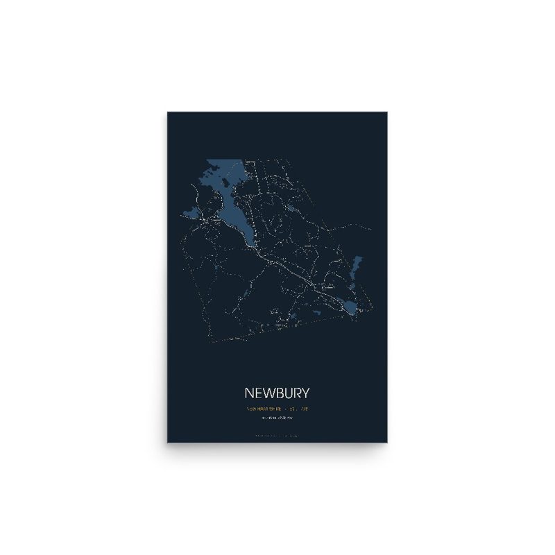 Newbury Street Map Poster · Midnight