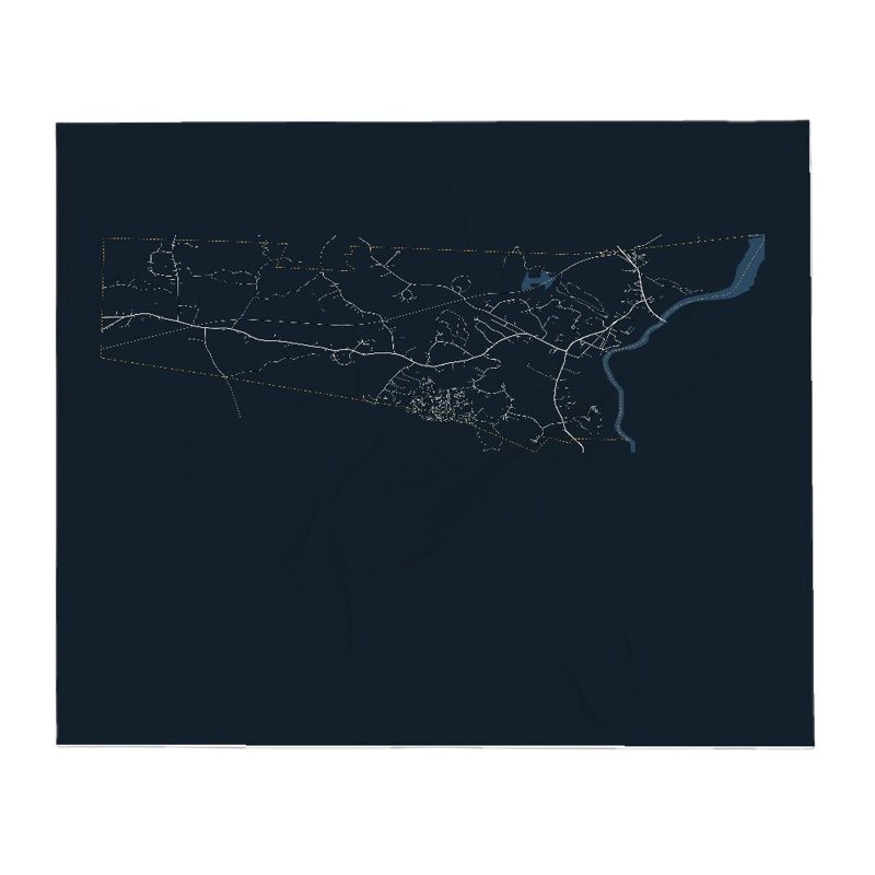 Newfields Street Map Throw Blanket