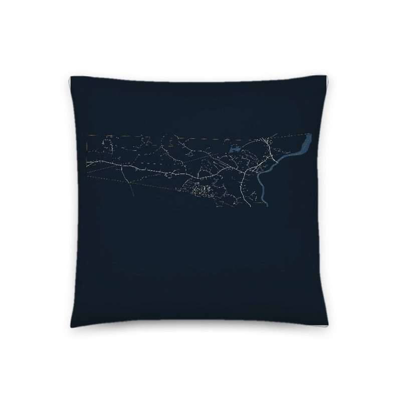 Newfields Map Throw Pillow