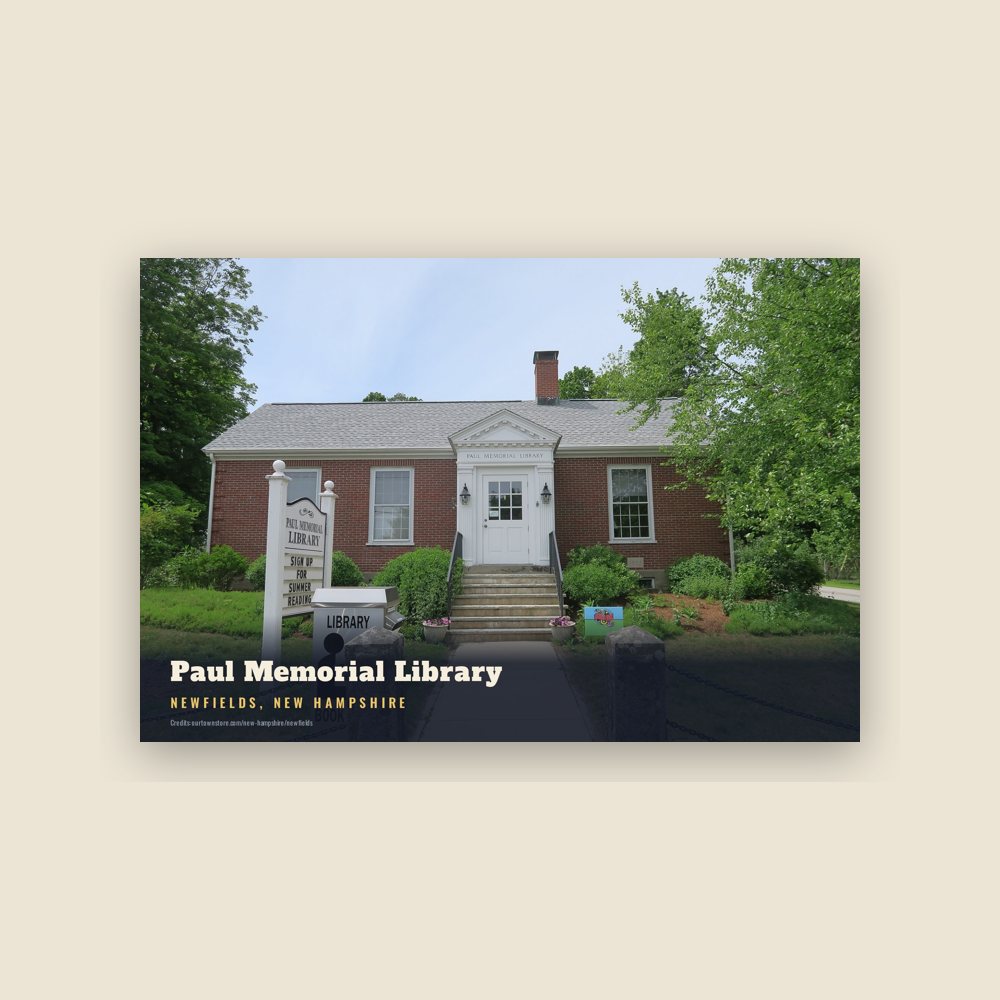 Newfields Paul Memorial Library Postcard