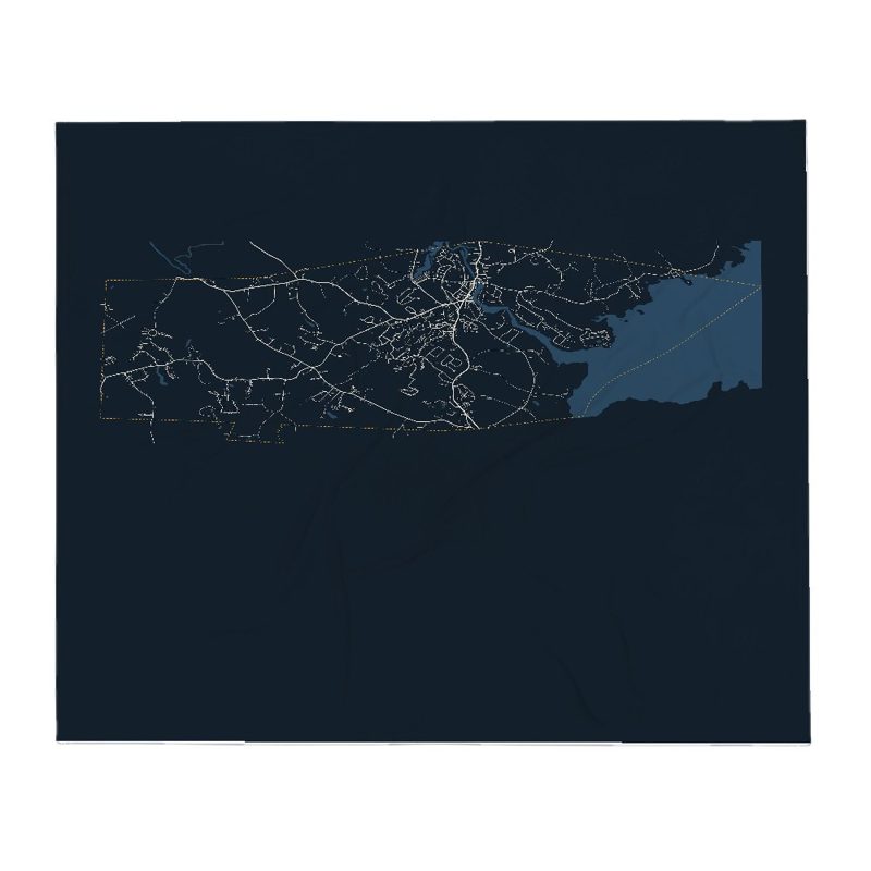 Newmarket Street Map Throw Blanket