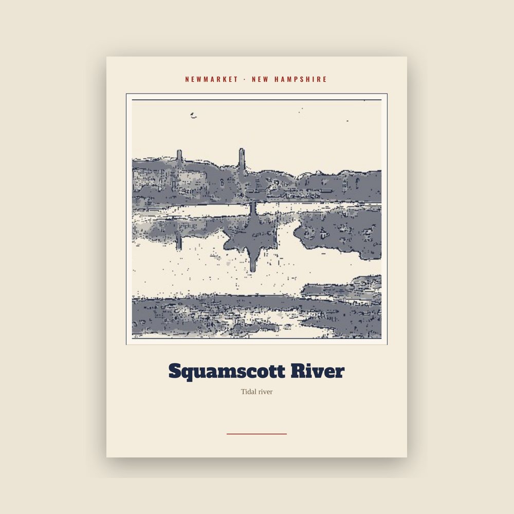 Newmarket Squamscott River Landmark Print