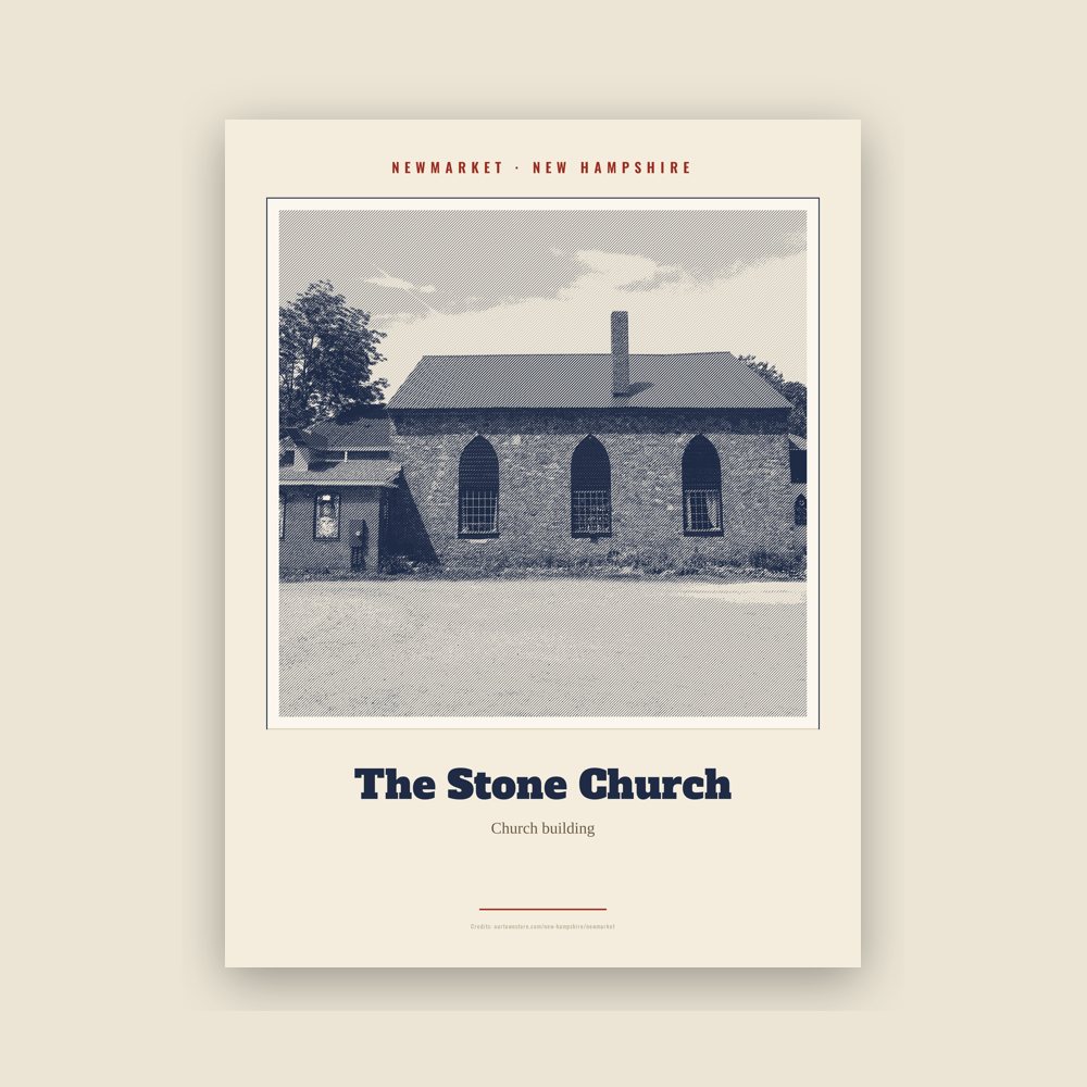 Newmarket The Stone Church Landmark Print
